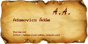 Adamovics Ádám névjegykártya